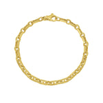 14K Yellow Gold Rectangular Railroad Link Bracelet (7.00 mm), view 2