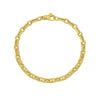 14K Yellow Gold Rectangular Railroad Link Bracelet (7.00 mm), view 2