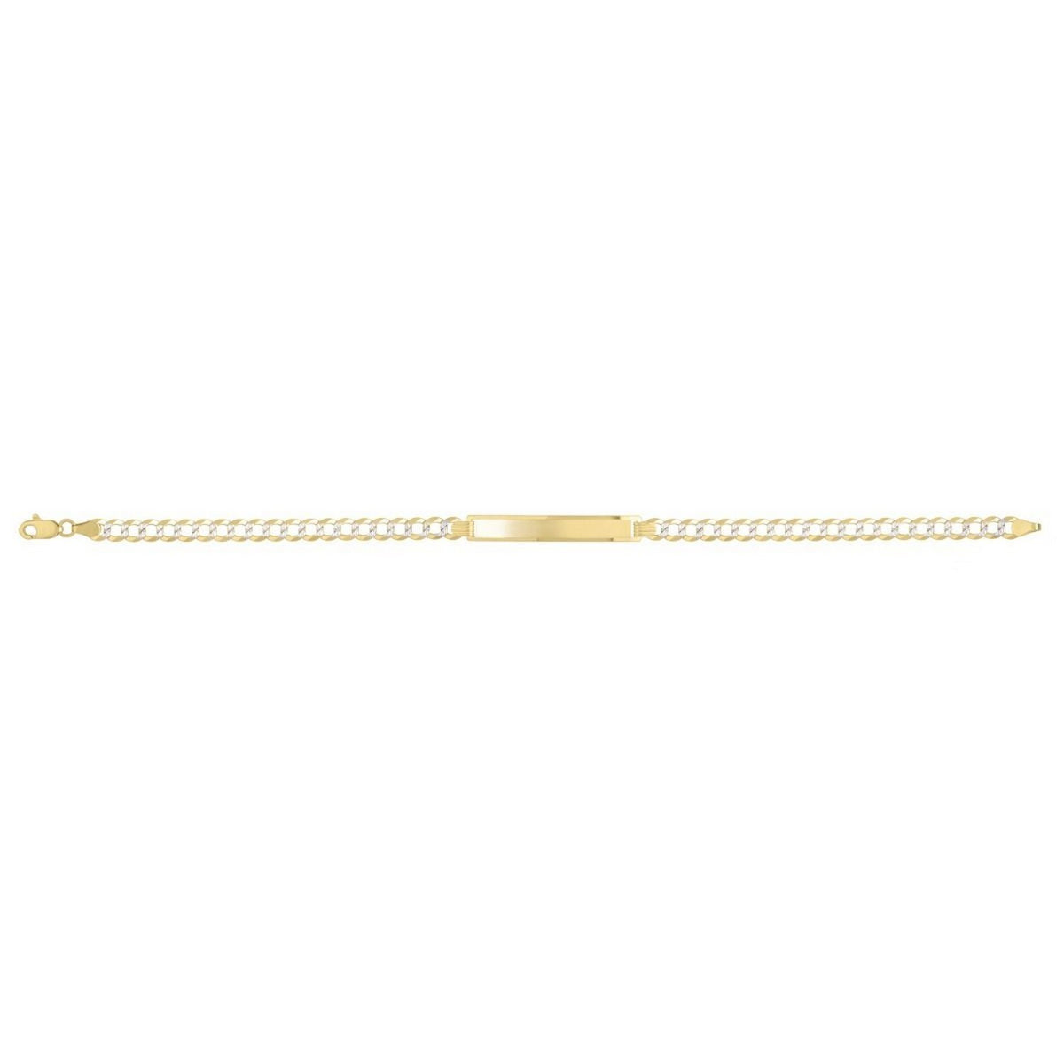 14K Yellow Gold Pave Curb ID Bracelet (5.00 mm), view 2