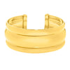 Sterling Silver Gold Plated Bold Ribbed Cuff Bangle (25.00 mm), view 2