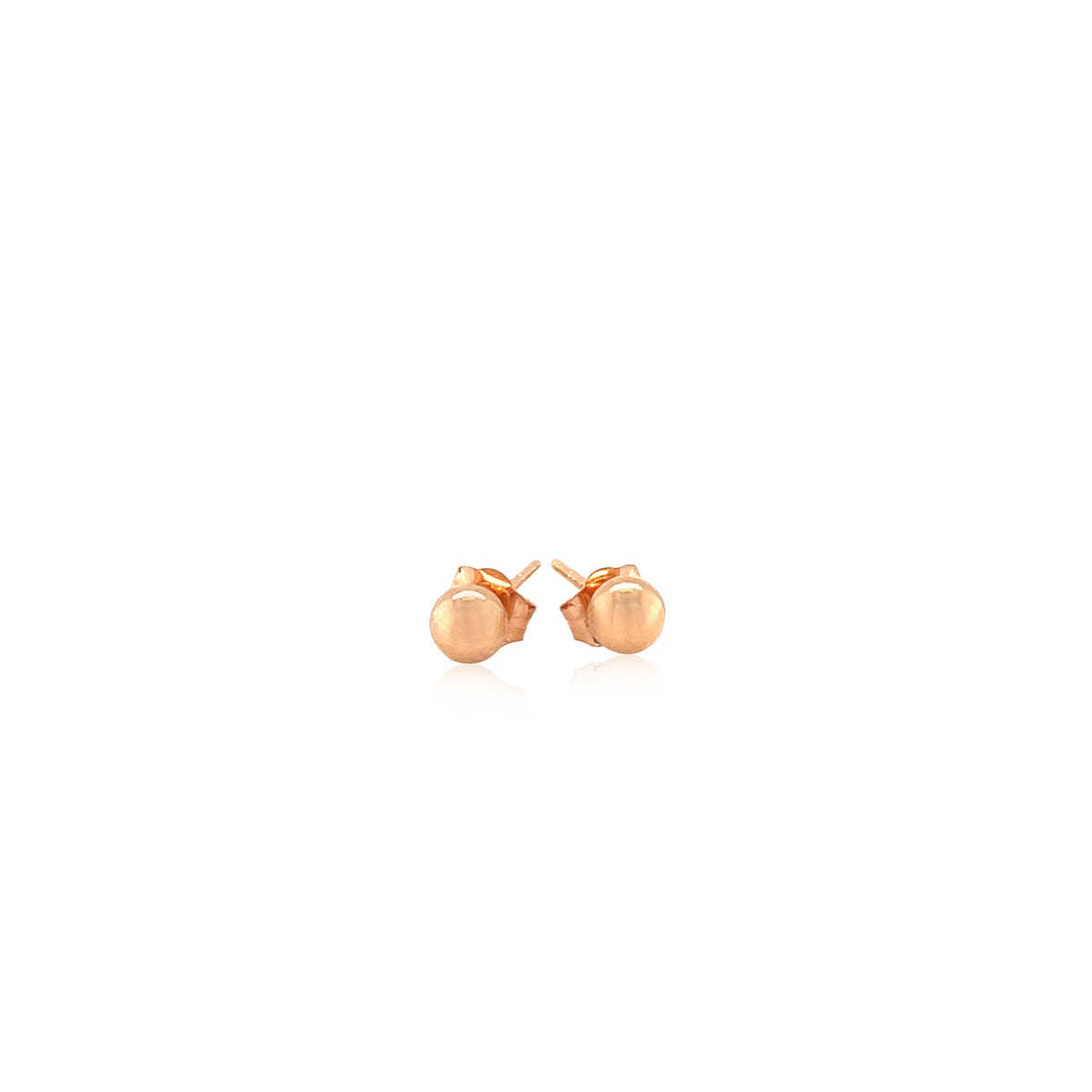 14K Rose Gold Ball Style Stud Earrings (4.00 mm), view 2