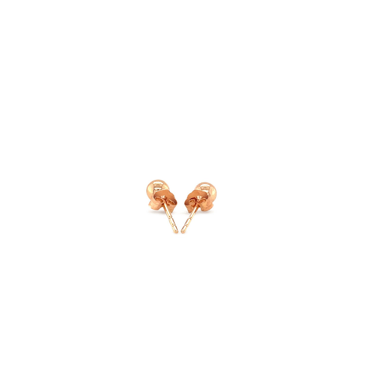 14K Rose Gold Ball Style Stud Earrings (4.00 mm), view 3