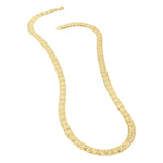 10K Yellow Gold Diamond Cut Square Link Necklace, view 3
