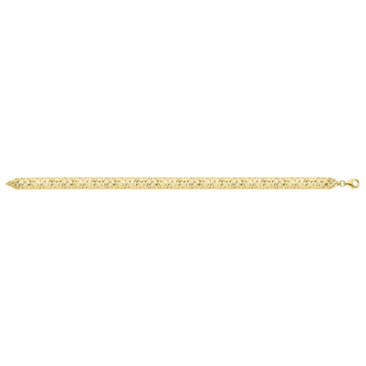 10K Yellow Gold Diamond Cut Square Link Necklace, view 4