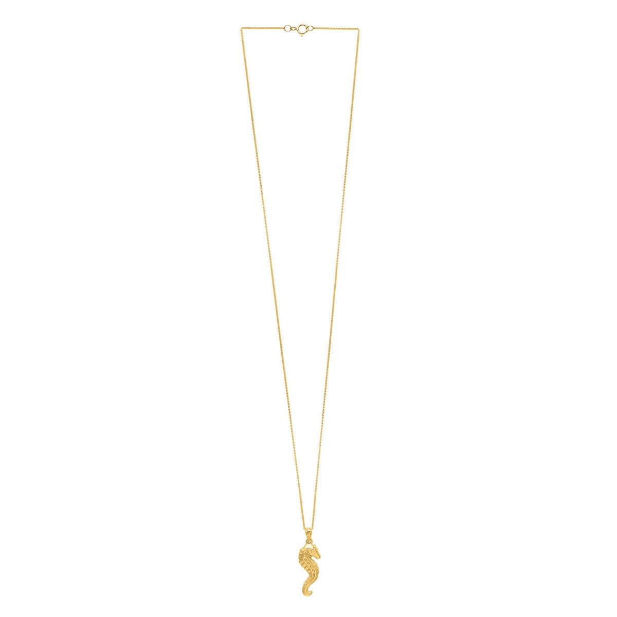 Seahorse Necklace in 10K Yellow Gold, view 2