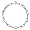 14K White Gold Diamante Paperclip Chain Bracelet (4.00 mm), view 2