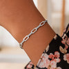 14K White Gold Diamante Paperclip Chain Bracelet (4.00 mm), view 4
