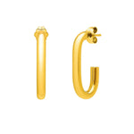 Paperclip Hoop Earrings in 14K Yellow Gold (27mmx12.00 mm)