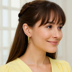 Paperclip Hoop Earrings in 14K Yellow Gold (27mmx12.00 mm), view 3