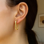 Paperclip Hoop Earrings in 14K Yellow Gold (27mmx12.00 mm), view 5