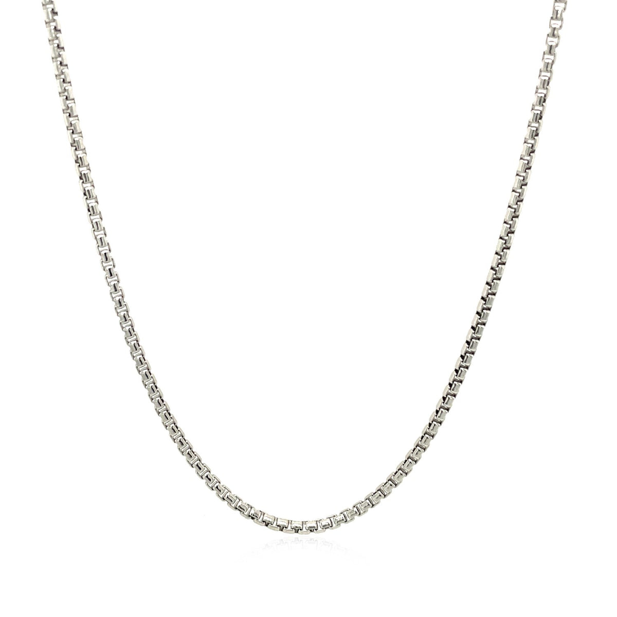 Sterling Silver Rhodium Plated Round Box Chain (1.50 mm), view 2