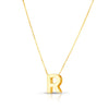 14K Yellow Gold Yours Truly Block Letter Initial R Necklace