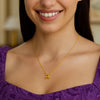 14K Yellow Gold Yours Truly Block Letter Initial R Necklace