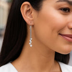 Sterling Silver Tassel Earrings with Polished Stars, view 5