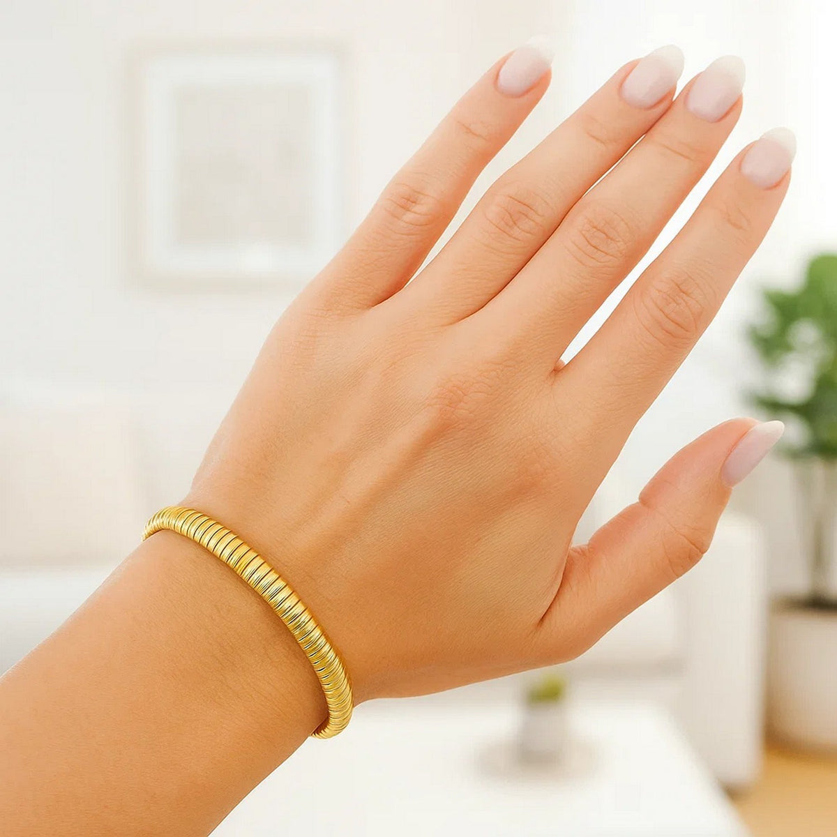 14K Yellow Gold Tubogas Bracelet (5.00 mm), view 4