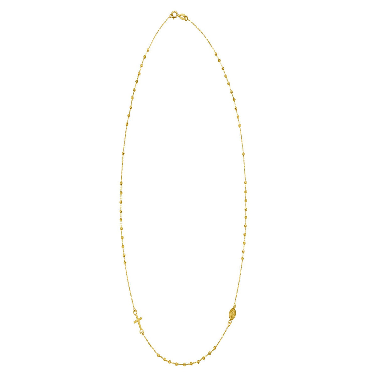 14K Yellow Gold Rosary Necklace, view 2