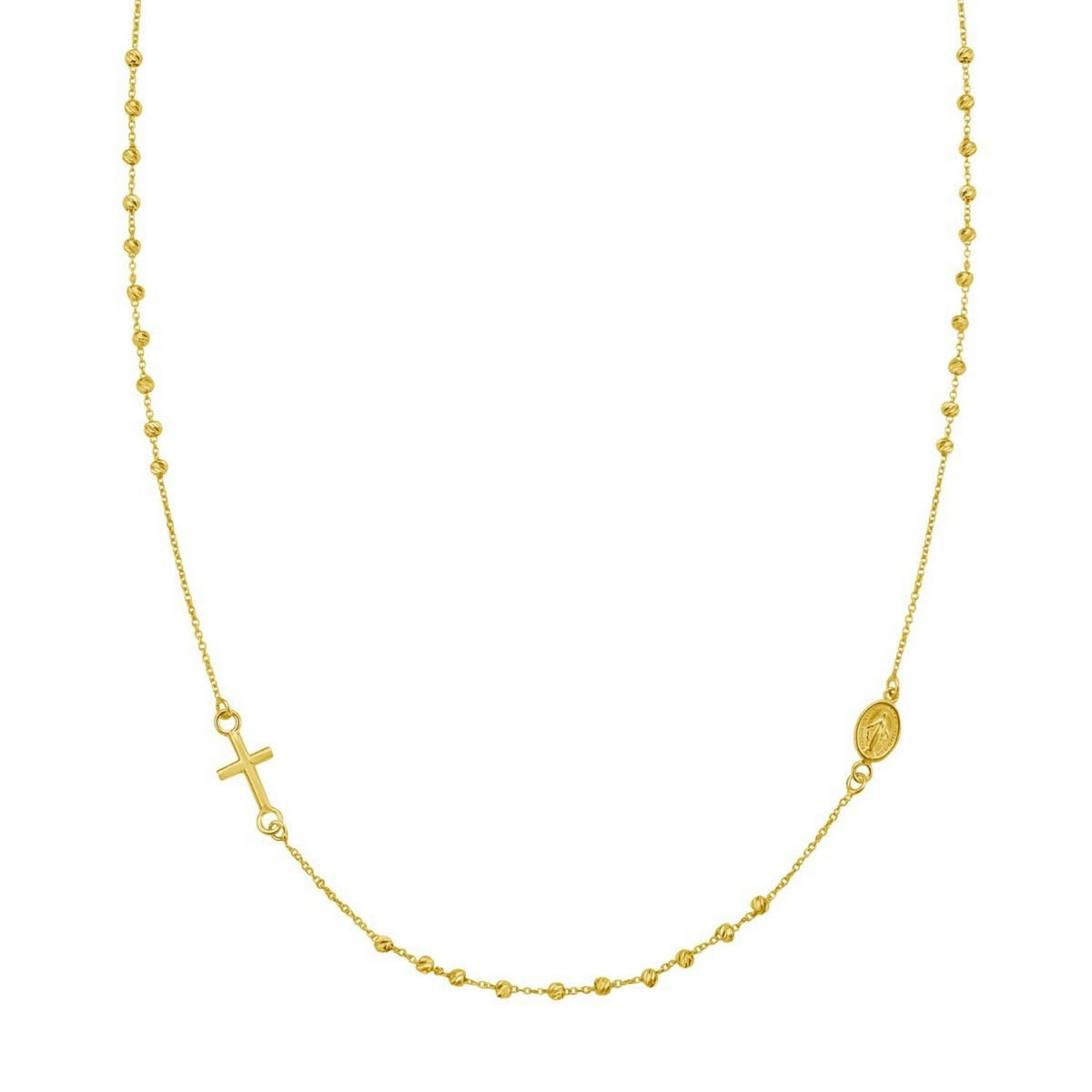 14K Yellow Gold Rosary Necklace, view 3