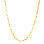 14K Yellow Gold Diamante Paperclip Chain Necklace (4.00 mm)