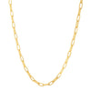 14k Yellow Gold Diamante Paperclip Chain Necklace (4.00 mm)