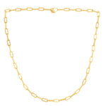 14K Yellow Gold Diamante Paperclip Chain Necklace (4.00 mm), view 2