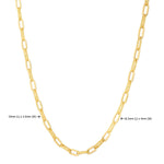 14K Yellow Gold Diamante Paperclip Chain Necklace (4.00 mm), view 3
