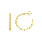 14K Yellow Gold Bead Hoop Earrings (2x23.40 mm)