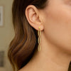 14K Yellow Gold Triple Oval Fancy Drop Earrings