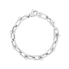 Sterling Silver Rhodium Plated Jax Link Bead Bracelet (9.20 mm)