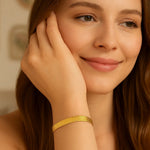 14K Yellow Gold Super Flex Herringbone Bracelet (6.00 mm), view 3