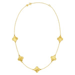 14K Yellow Gold Clover Necklace, view 2