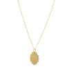 Baroque Round Pendant and Necklace in 14K Yellow Gold