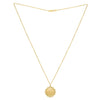 Baroque Round Pendant and Necklace in 14K Yellow Gold