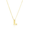 14K Yellow Gold Yours Truly Block Letter Initial L Necklace