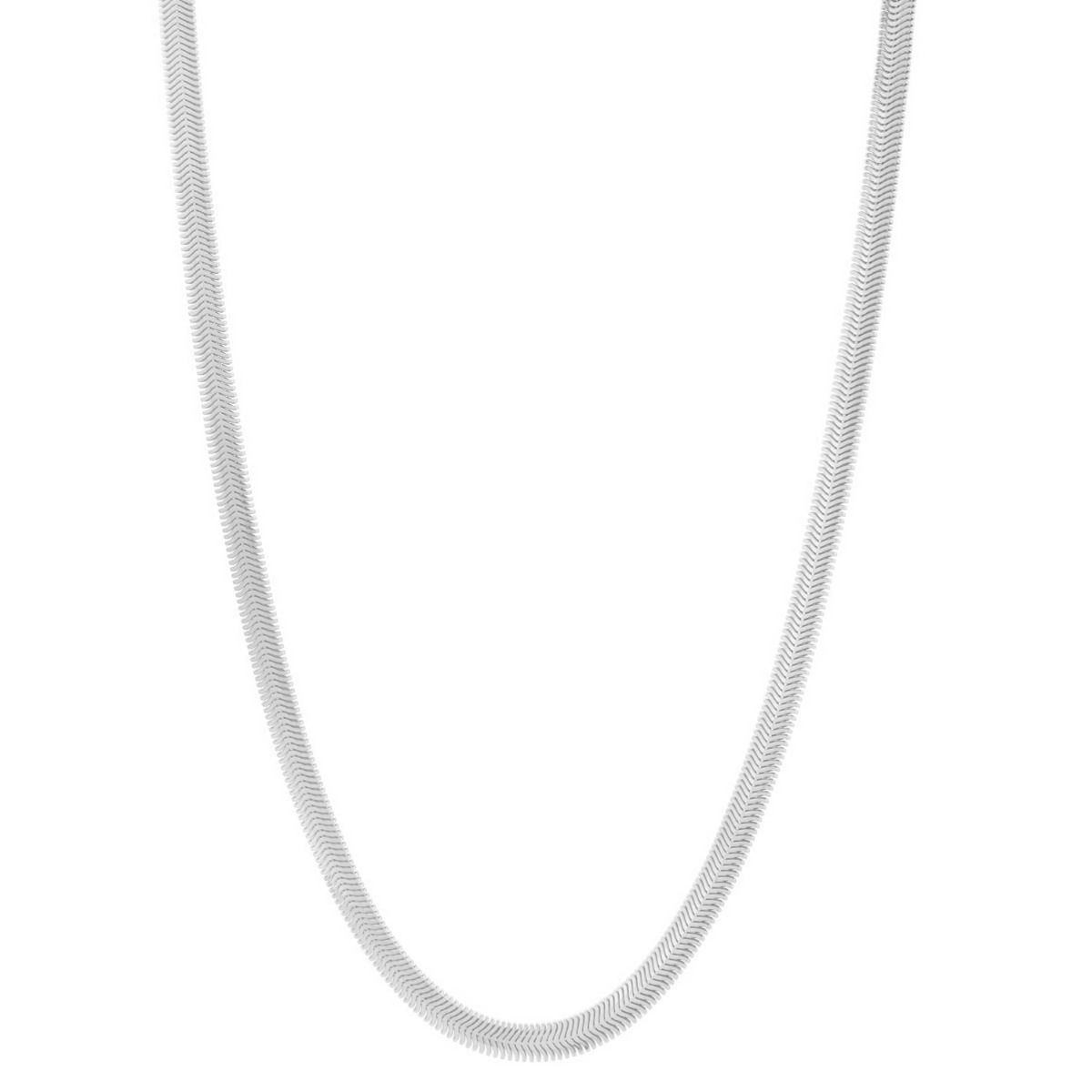 Sterling Silver Rhodium Plated Oval Snake Chain (6.40 mm), view 2