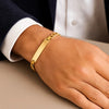 14K Yellow Gold 8 1/2 inch Mens Narrow Curb Chain ID Bracelet (6.70 mm), view 2