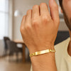 14K Yellow Gold 8 1/2 inch Mens Narrow Curb Chain ID Bracelet (6.70 mm), view 3