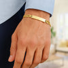 14K Yellow Gold 8 1/2 inch Mens Narrow Curb Chain ID Bracelet (6.70 mm), view 4