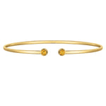 14K Yellow Gold Citrine Open Cuff Bangle (2.00 mm), view 2