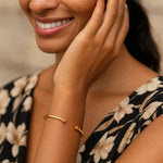 14K Yellow Gold Citrine Open Cuff Bangle (2.00 mm), view 4