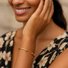 14K Yellow Gold Citrine Open Cuff Bangle (2.00 mm), view 4