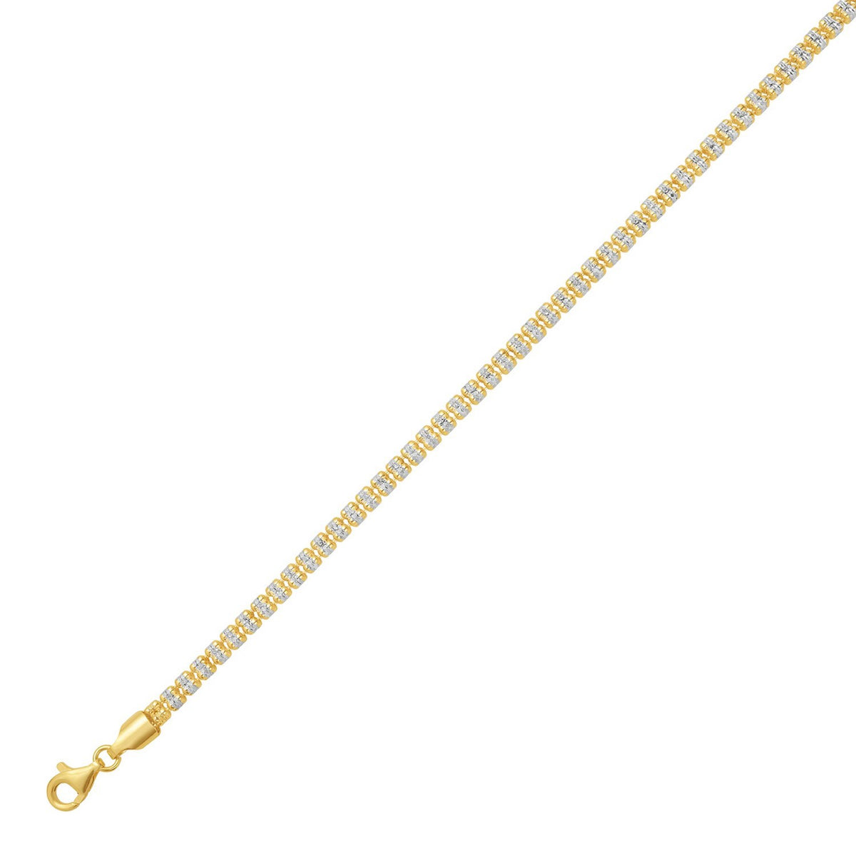 Sterling Silver with Gold Plated Ice Barrel Chain (4.00 mm), view 2