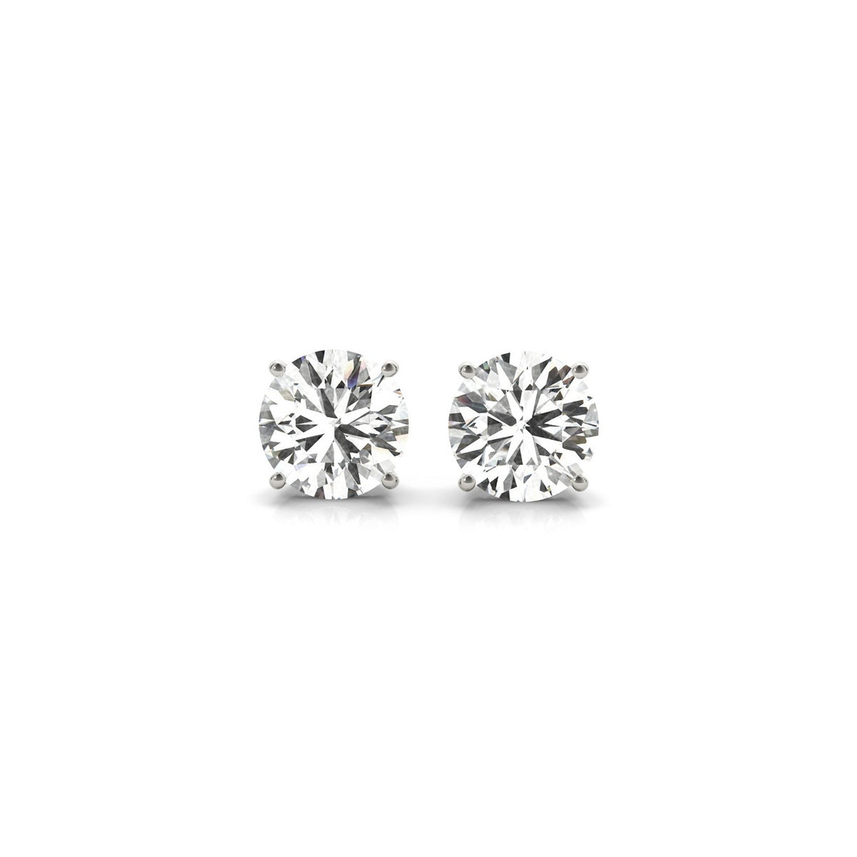2 cttw Certified IGI Lab Grown Round Diamond Stud Earrings 14K White Gold (G/VS2)
