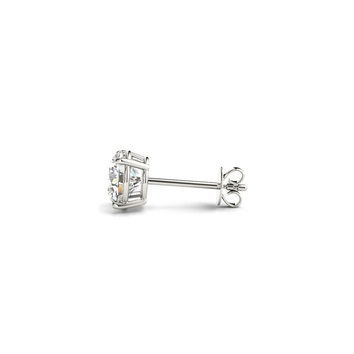 2 cttw Certified IGI Lab Grown Round Diamond Stud Earrings 14K White Gold (G/VS2), view 2