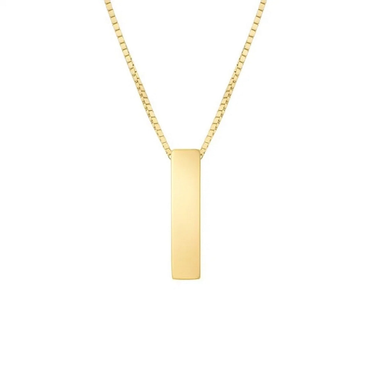 14K Yellow Gold Yours Truly Block Letter Initial I Necklace, view 2