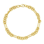 14K Yellow Gold Five And One Paperclip Link Chain Bracelet