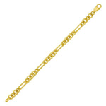 14K Yellow Gold Five And One Paperclip Link Chain Bracelet, view 2