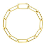 14K Yellow Gold Lite Round Wire Paperclip Bracelet (8.50 mm), view 2
