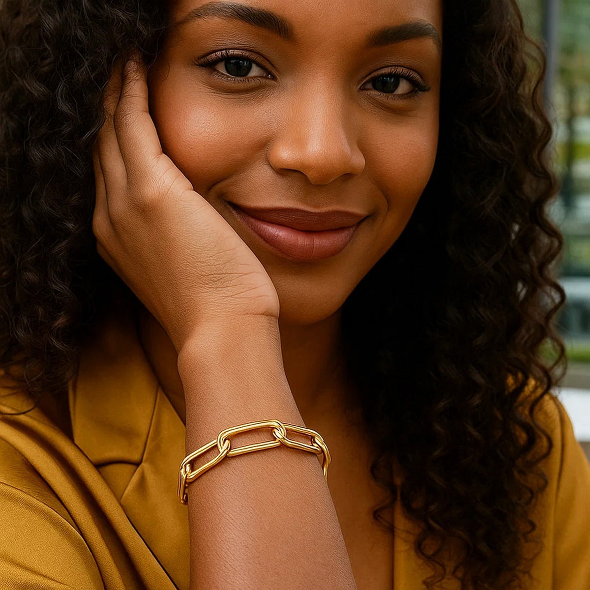 14K Yellow Gold Lite Round Wire Paperclip Bracelet (8.50 mm), view 3