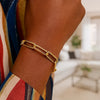 14K Yellow Gold Lite Round Wire Paperclip Bracelet (8.50 mm), view 4