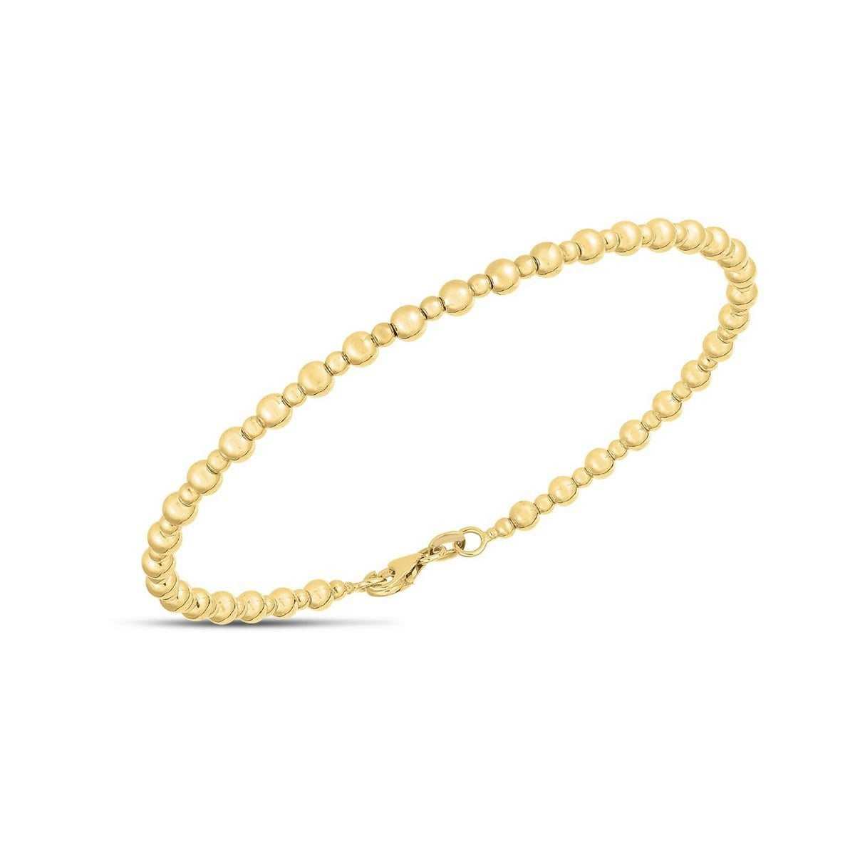 14K Yellow Gold Pallina Bead Bracelet (3.00 mm), view 2